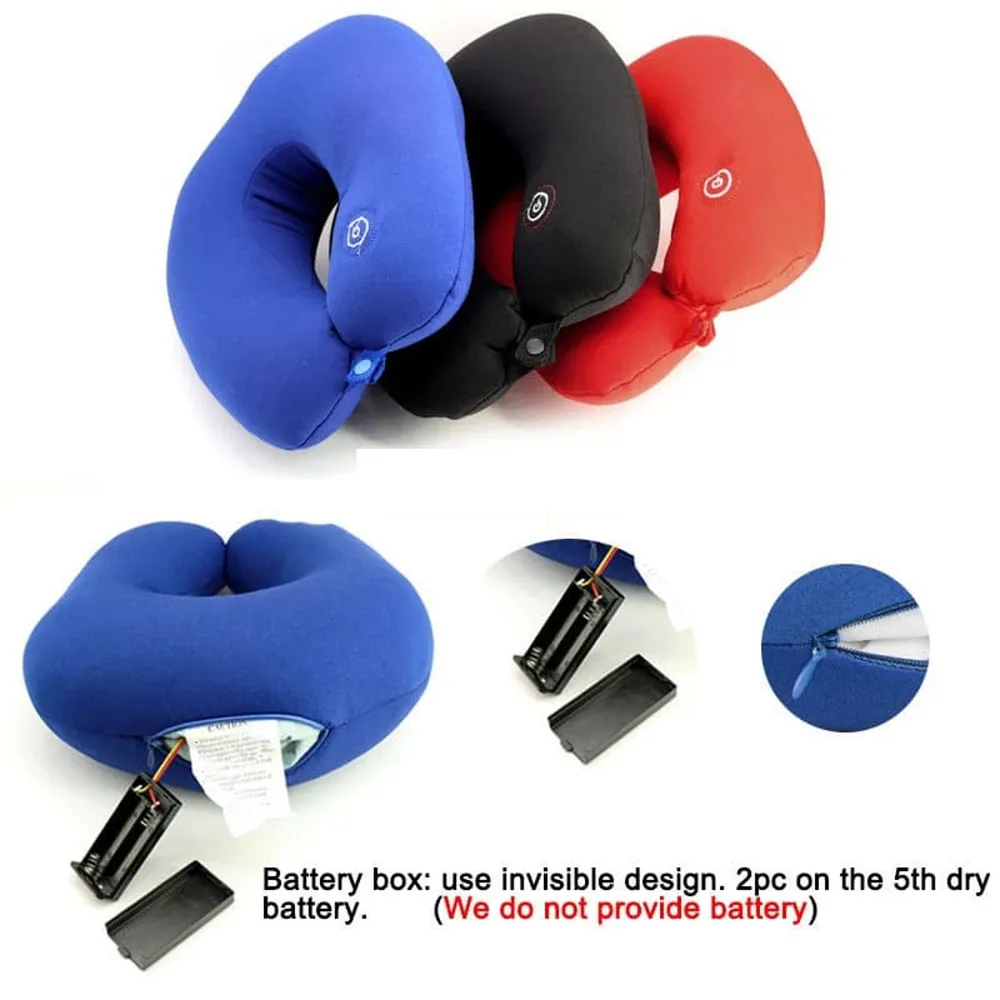 Travel pillow vibrating Neck Massage Cushion Pillow - Multi color-image